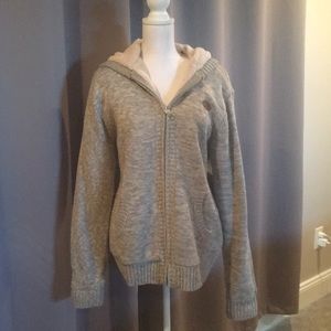 Fleece lined sweater jacket